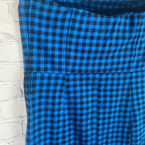 5/$20 Women’s Go International Houndstooth Strapless Dress size 12 Black Blue - Picture 3 of 6